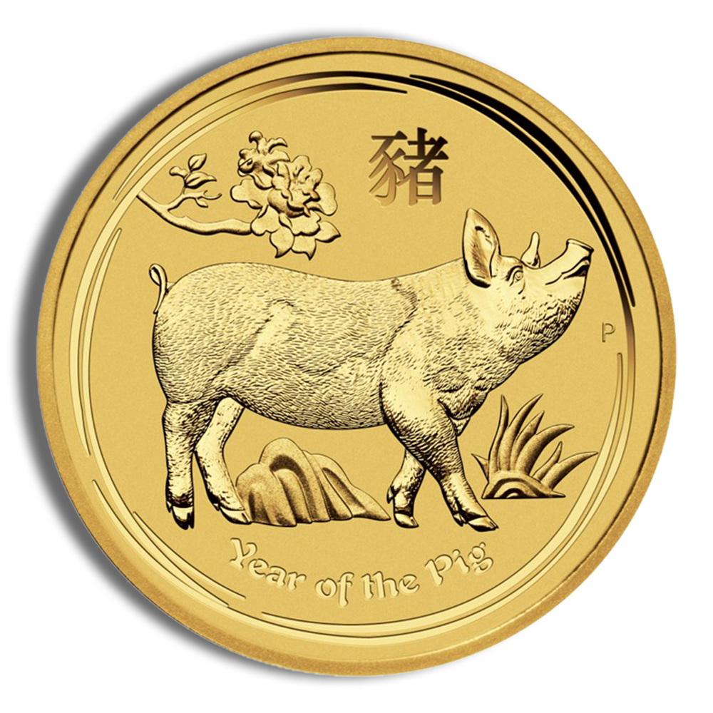 2019 1/20 oz Australia Gold Lunar Pig BU - Series II