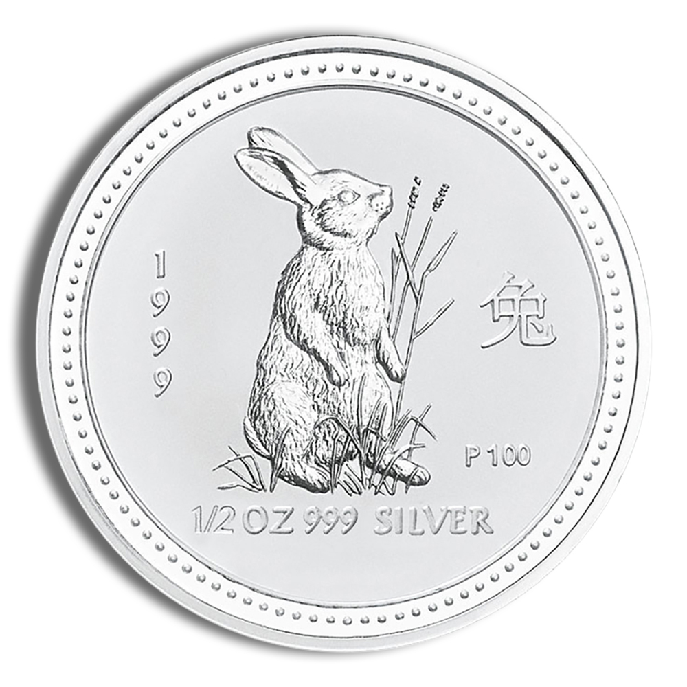 1999 1/2 oz Australia Silver Lunar Rabbit BU - Series I