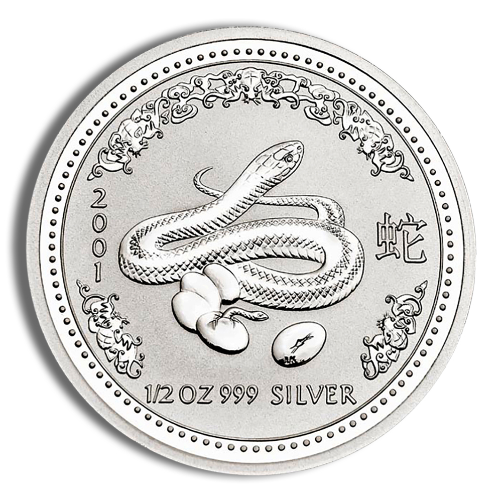 2001 1/2 oz Australia Silver Lunar Snake BU - Series I