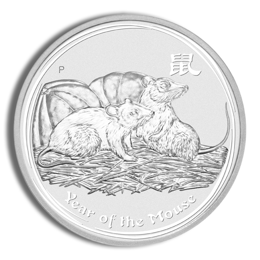 2008 1/2 oz Australia Silver Lunar Mouse BU - Series II