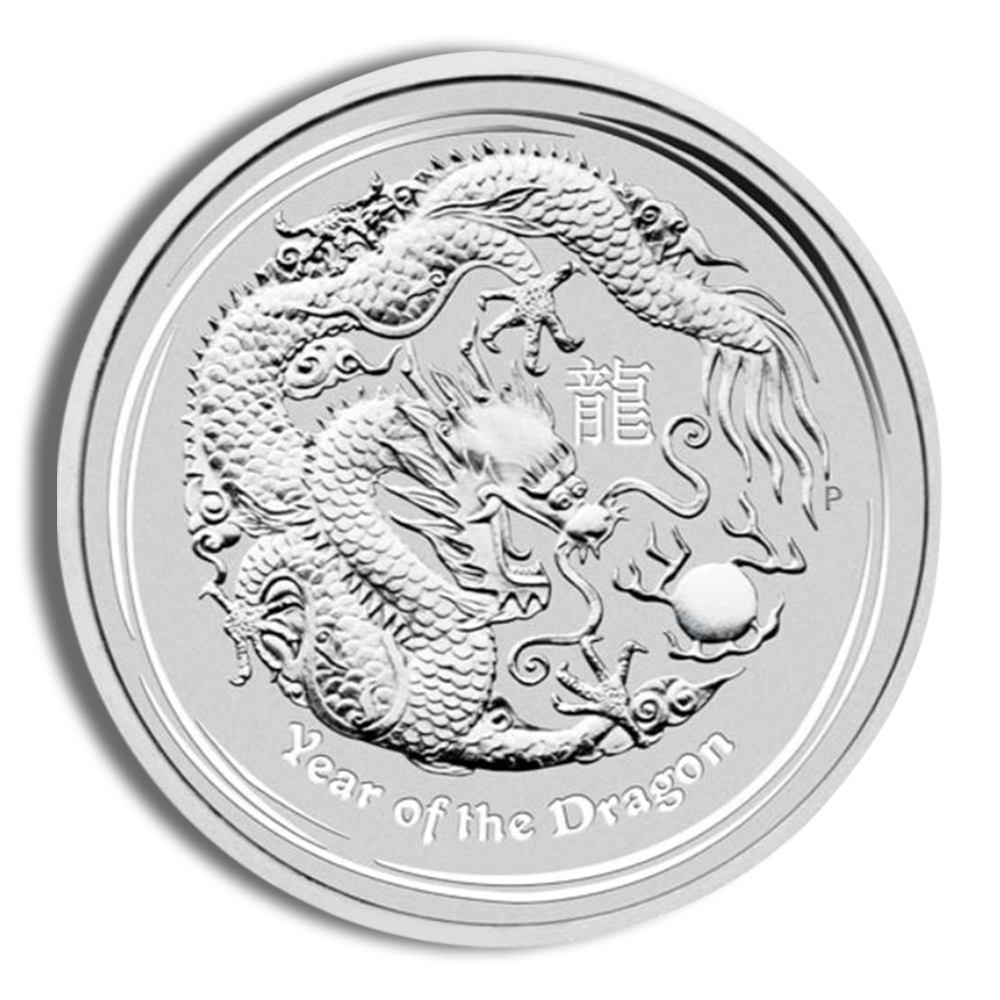 2012 1/2 oz Australia Silver Lunar Dragon BU - Series II