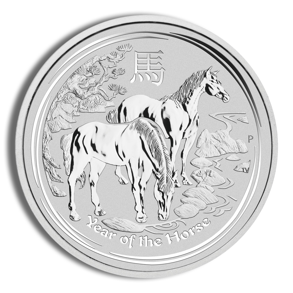 2014 1/2 oz Australia Silver Lunar Horse BU - Series II