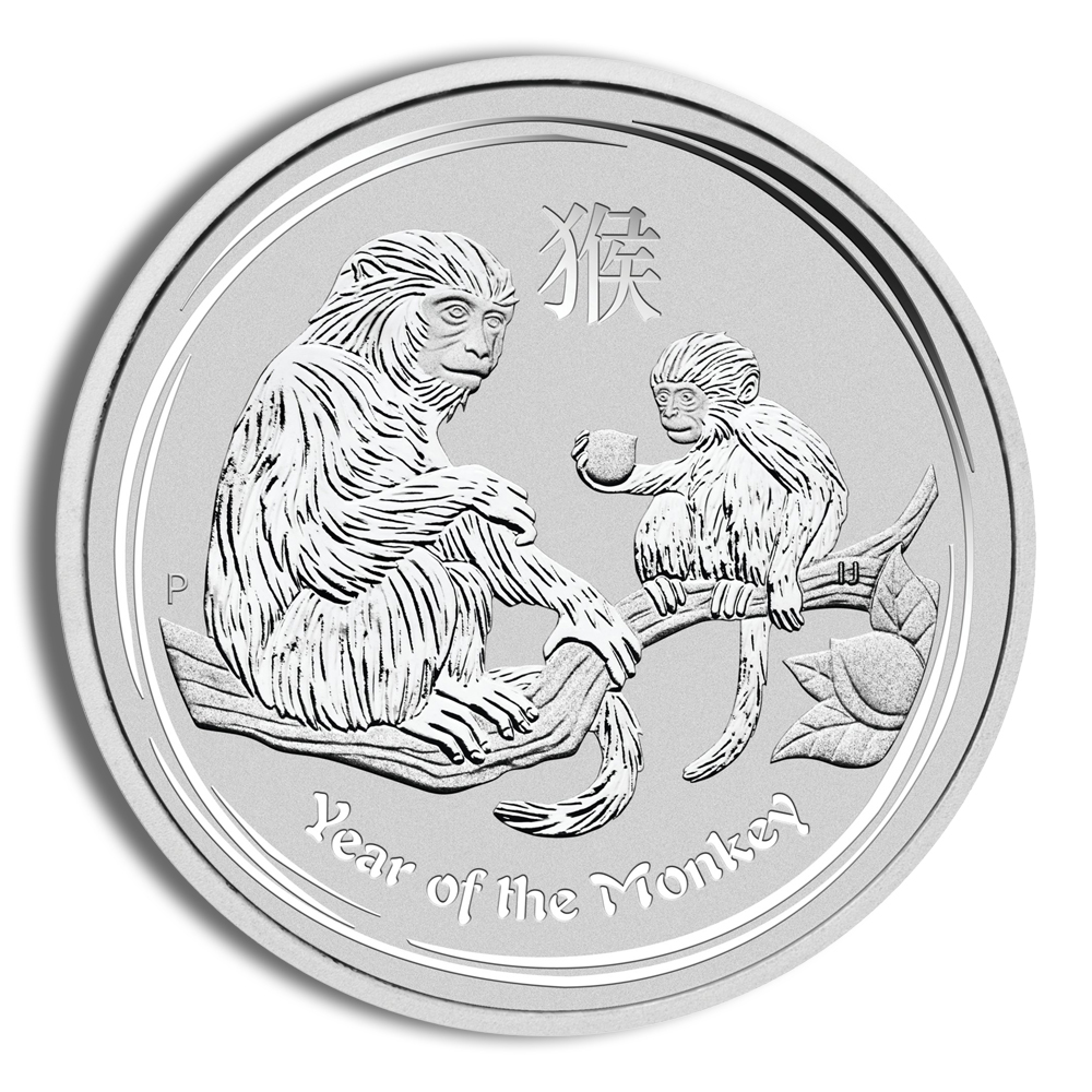 2016 1/2 oz Australia Silver Lunar Monkey BU - Series II