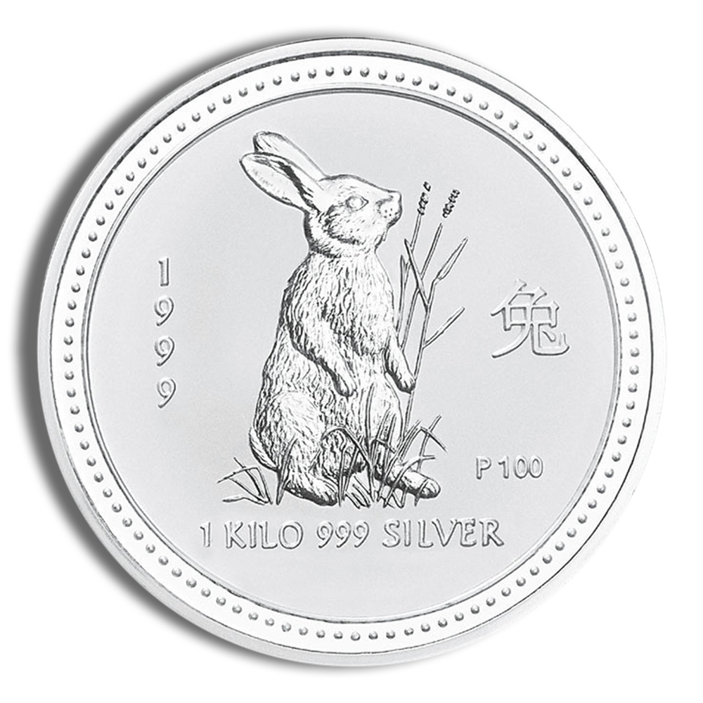 1999 Kilo Australia Silver Lunar Rabbit BU - Series I