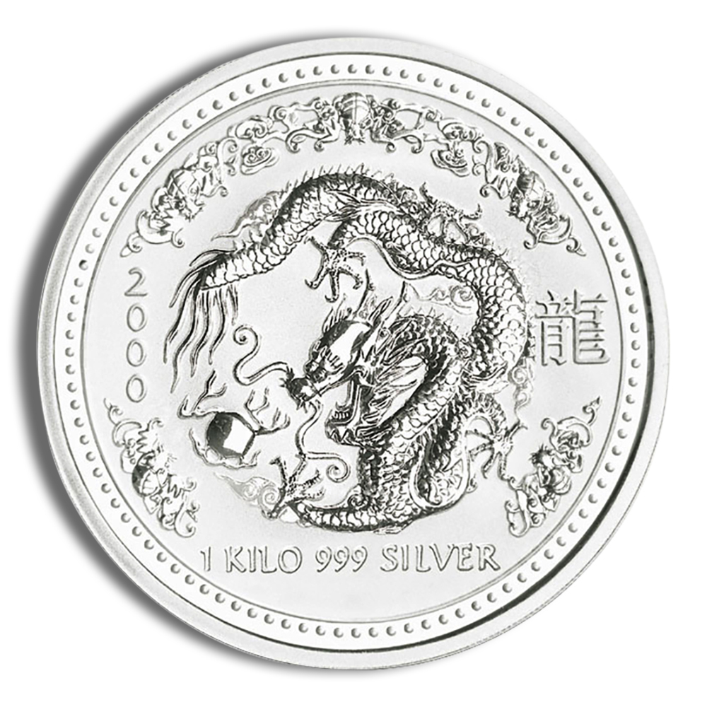 2000 Kilo Australia Silver Lunar Dragon BU - Series I