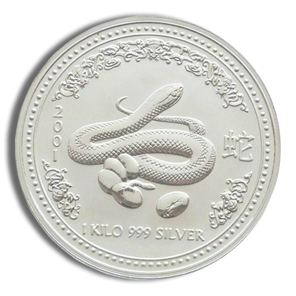 2001 Kilo Australia Silver Lunar Snake BU - Series I