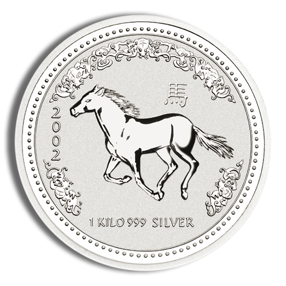 2002 Kilo Australia Silver Lunar Horse BU - Series I