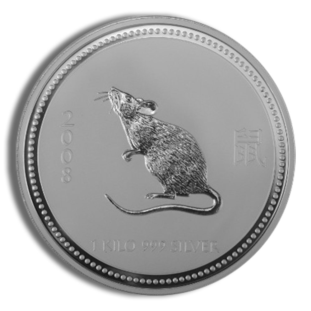 2008 Kilo Australia Silver Lunar Rat BU - Series I