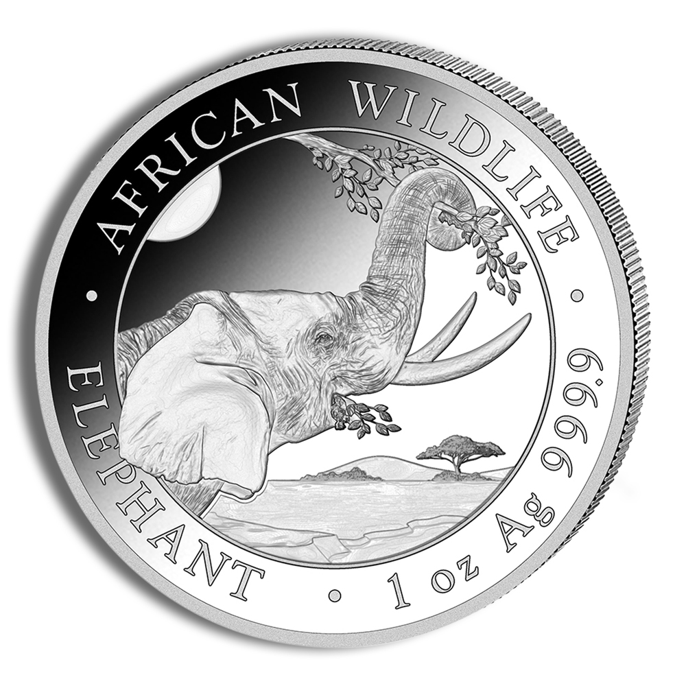 2023 1 oz Silver Somalia African Wildlife Elephant Coin