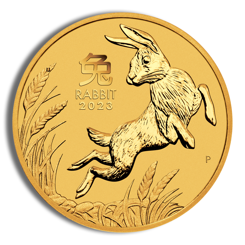 2023 1 oz Australia Gold Lunar Rabbit BU - Series III