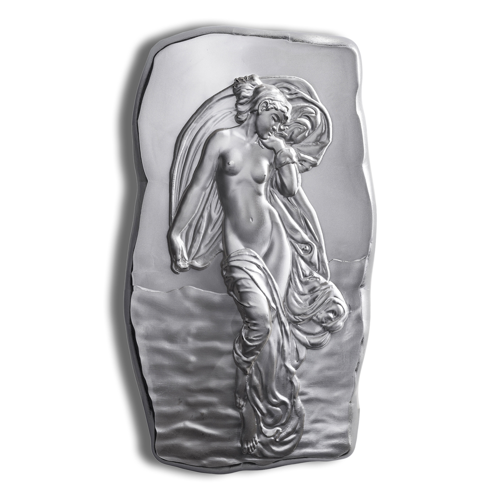 1 Kilo Silver Bar - Sculpture - Woman with Flowing Gown