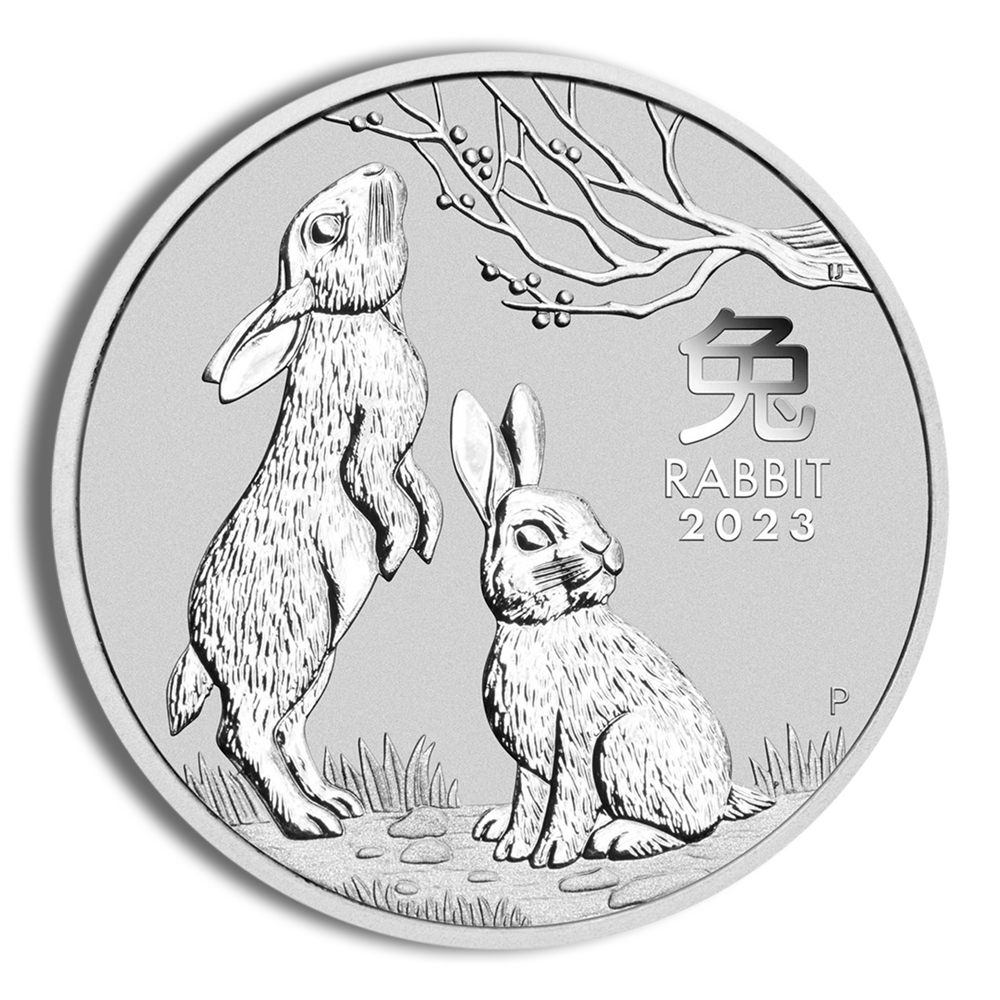 2023 2 oz Australia Silver Lunar Rabbit BU - Series III