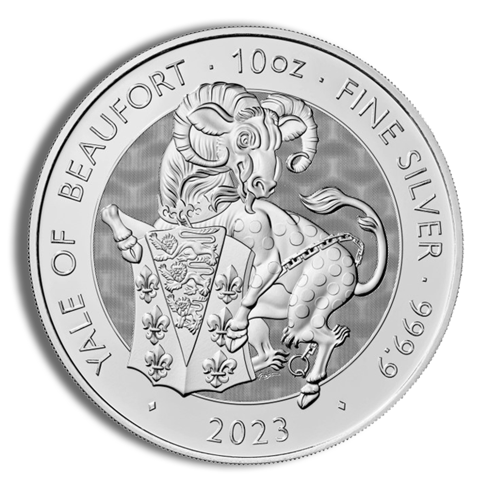 2023 10 oz Silver Great Britain Tudor Beasts - Yale of Beaufort