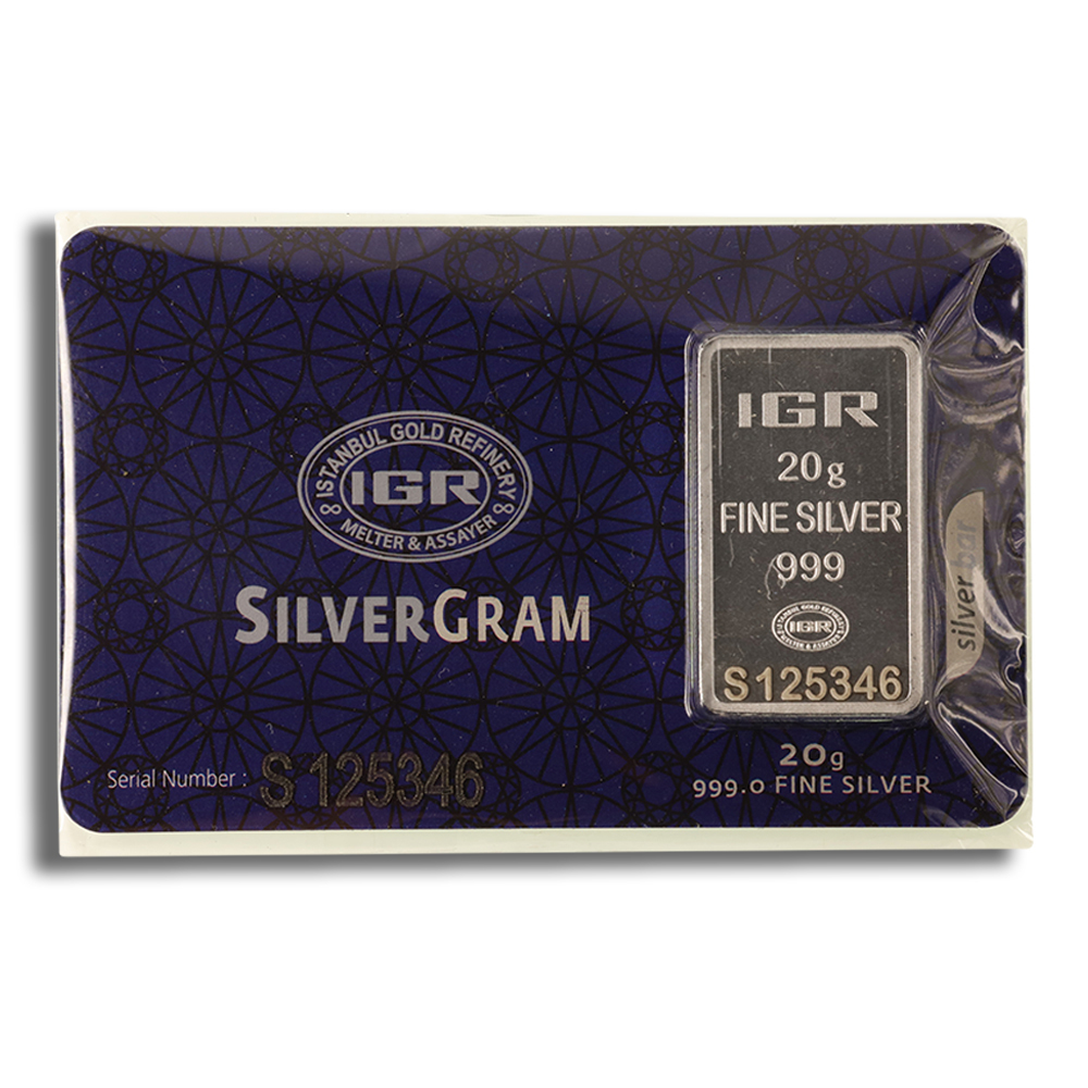 20 gram Silver Bar - IGR Metals (Carded)