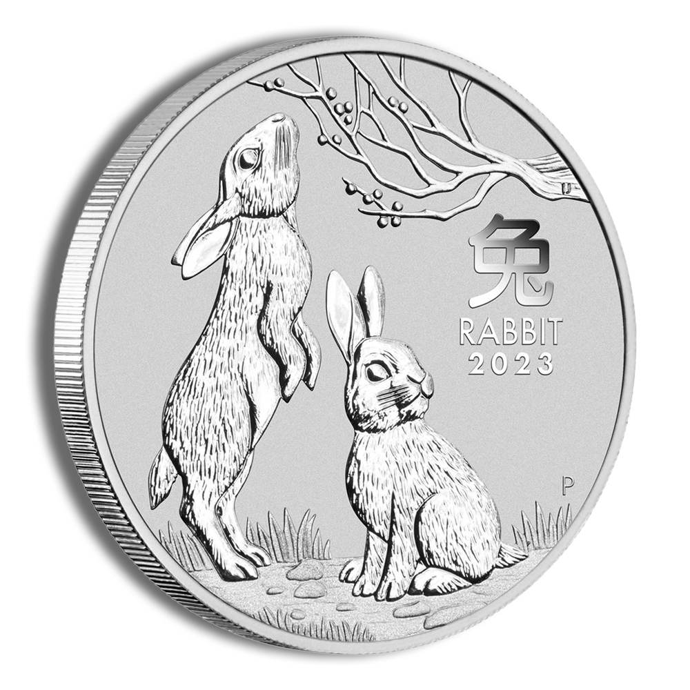 2023 5 oz Australia Silver Lunar Rabbit BU - Series III