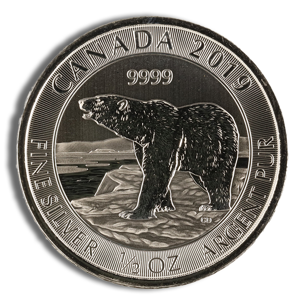 2019 1/2 oz Canadian Polar Bear Silver Coin