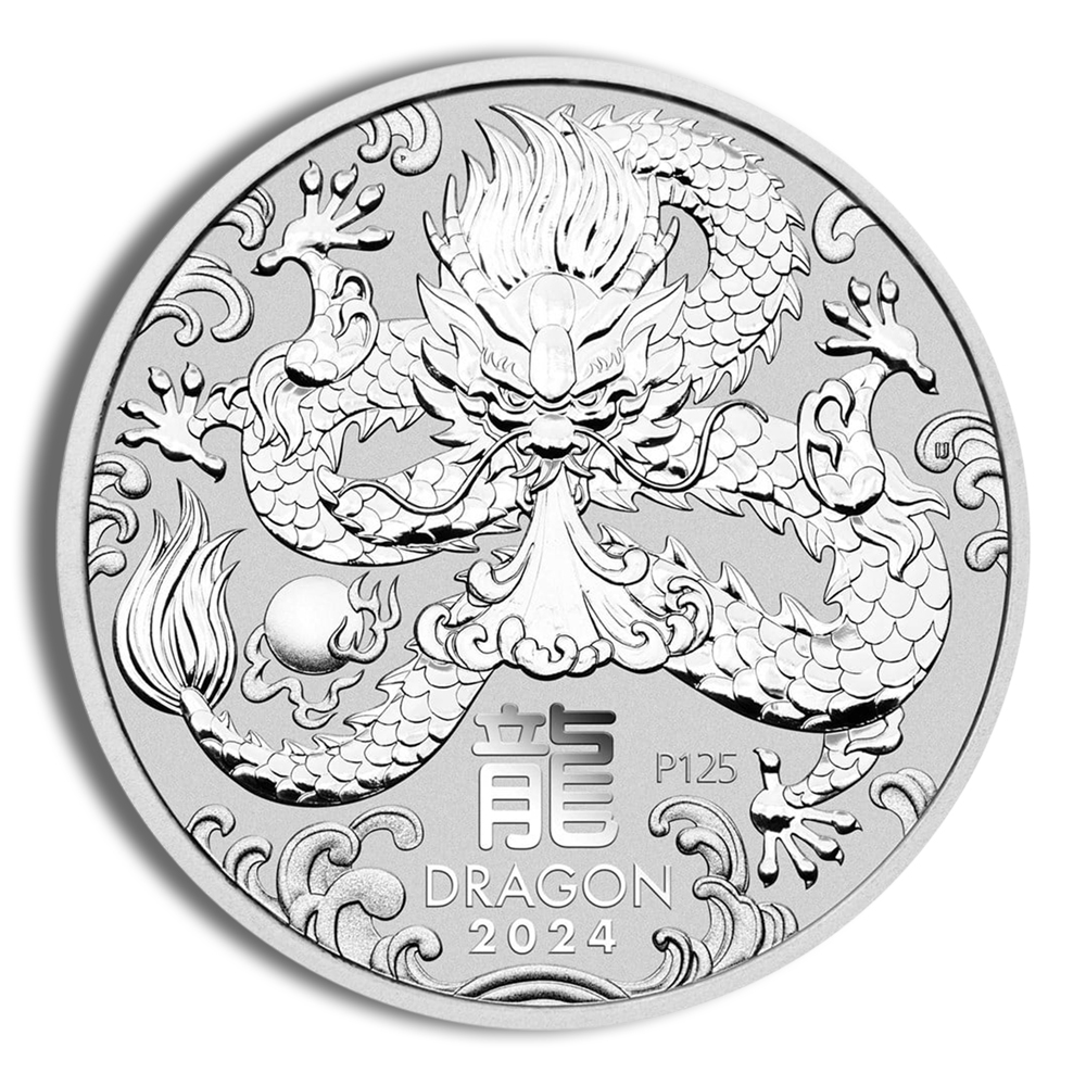 2024 1 oz Australia Silver Lunar Dragon BU - Series III