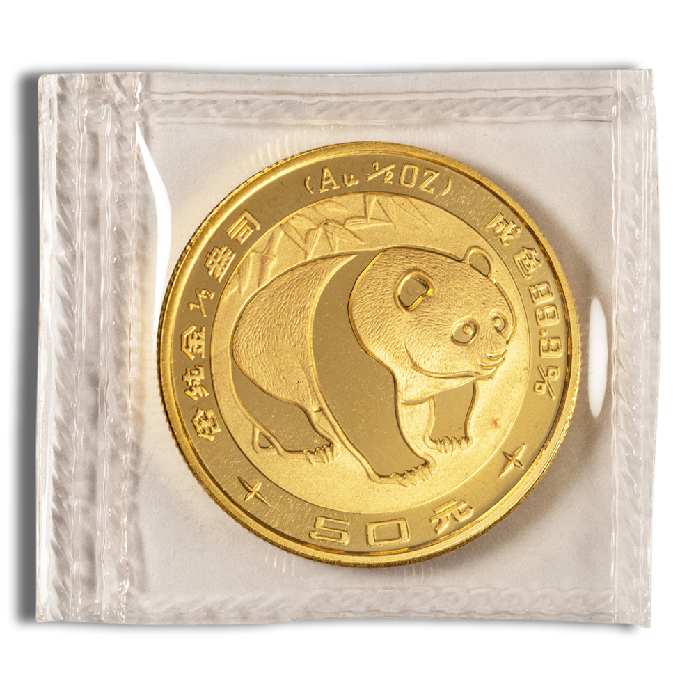 1/2 oz China Gold Panda - BU - Sealed (Year Varies)