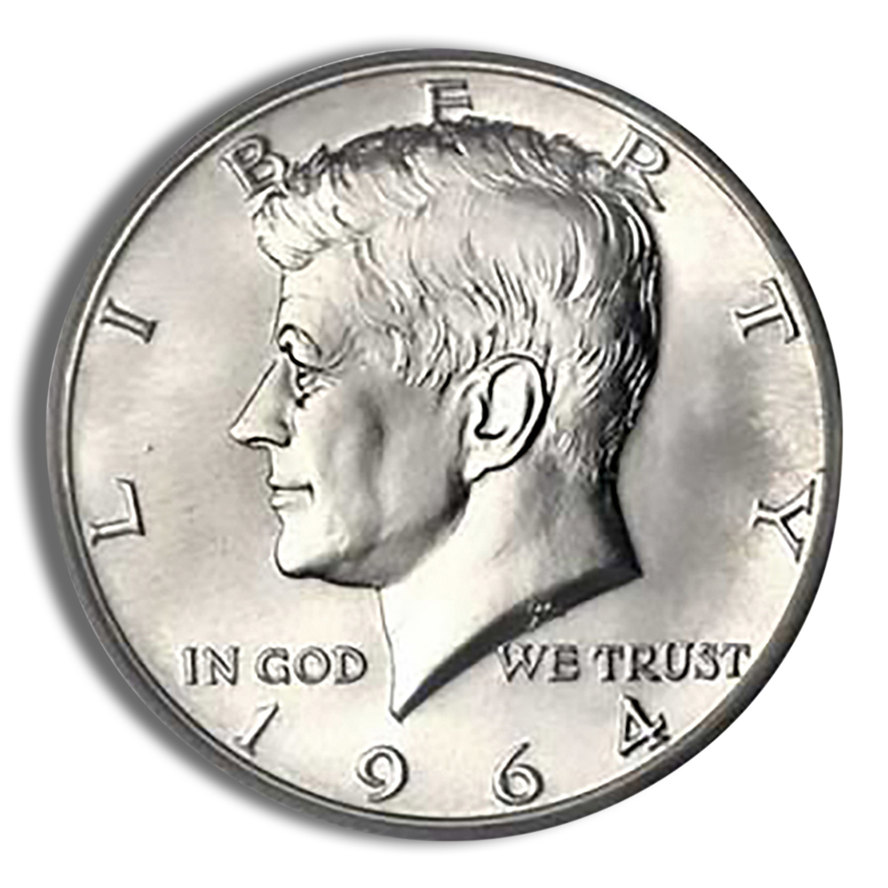 $1 FV 90% Silver 1964 Kennedy Half Dollars - BU