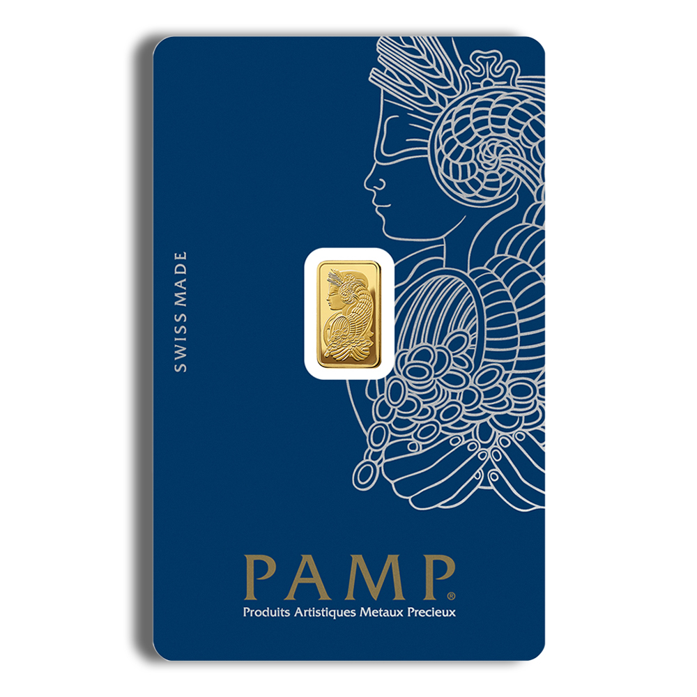 1 gram Gold Bar - PAMP Fortuna (Carded)