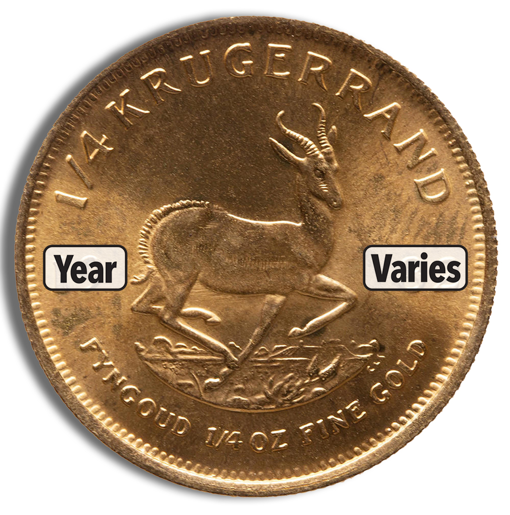 1/4 oz Gold Krugerrand (Year Varies)