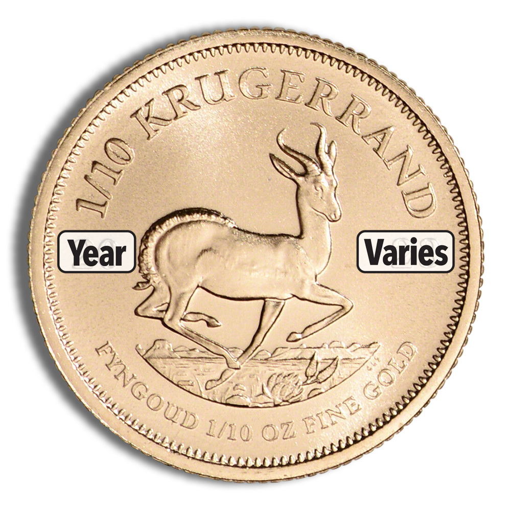 1/10 oz Gold Krugerrand (Year Varies)