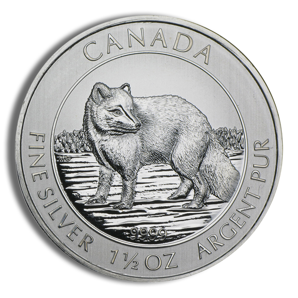 2014 1.5 oz Canadian Arctic Fox Silver Coin