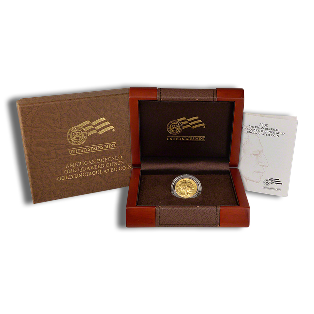 2008-W 1/4 oz Burnished Gold Buffalo (w/Box/COA)