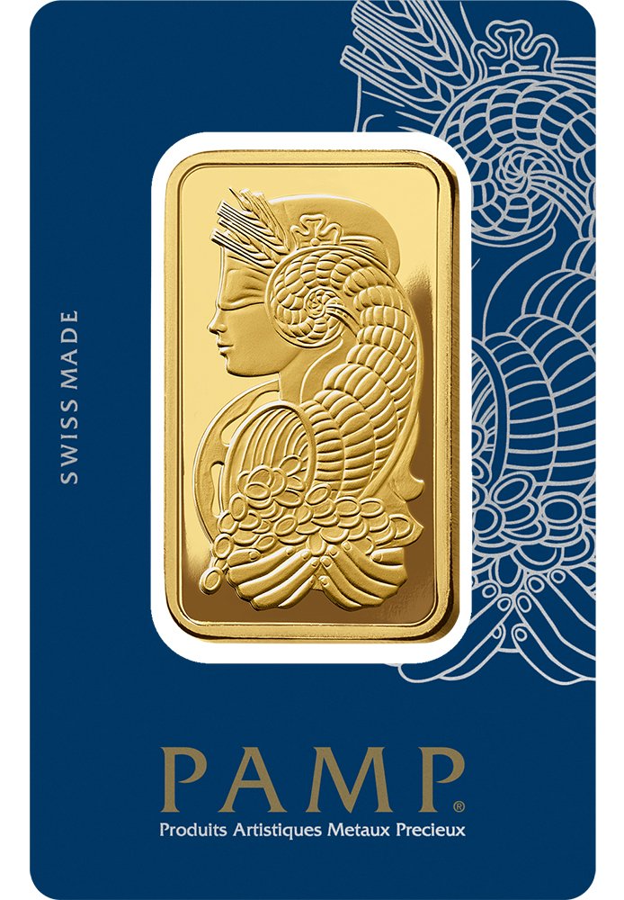 50 gram Gold Bar - PAMP Fortuna (Carded)