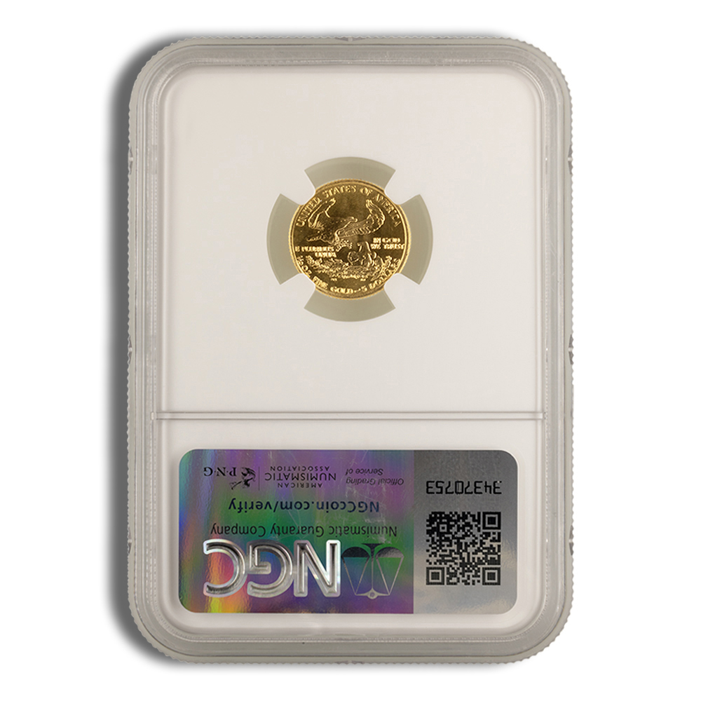 1992 1/10 oz Gold Eagle $5 NGC MS69