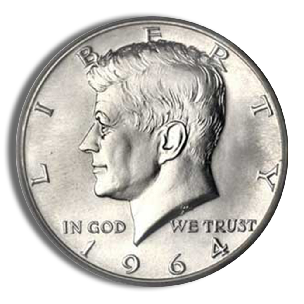 $1 FV 90% Silver 1964 Kennedy Half Dollars - AU
