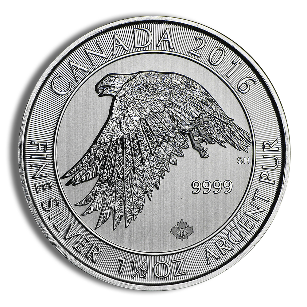 2016 1.5 oz Canadian Snow Falcon Silver Coin