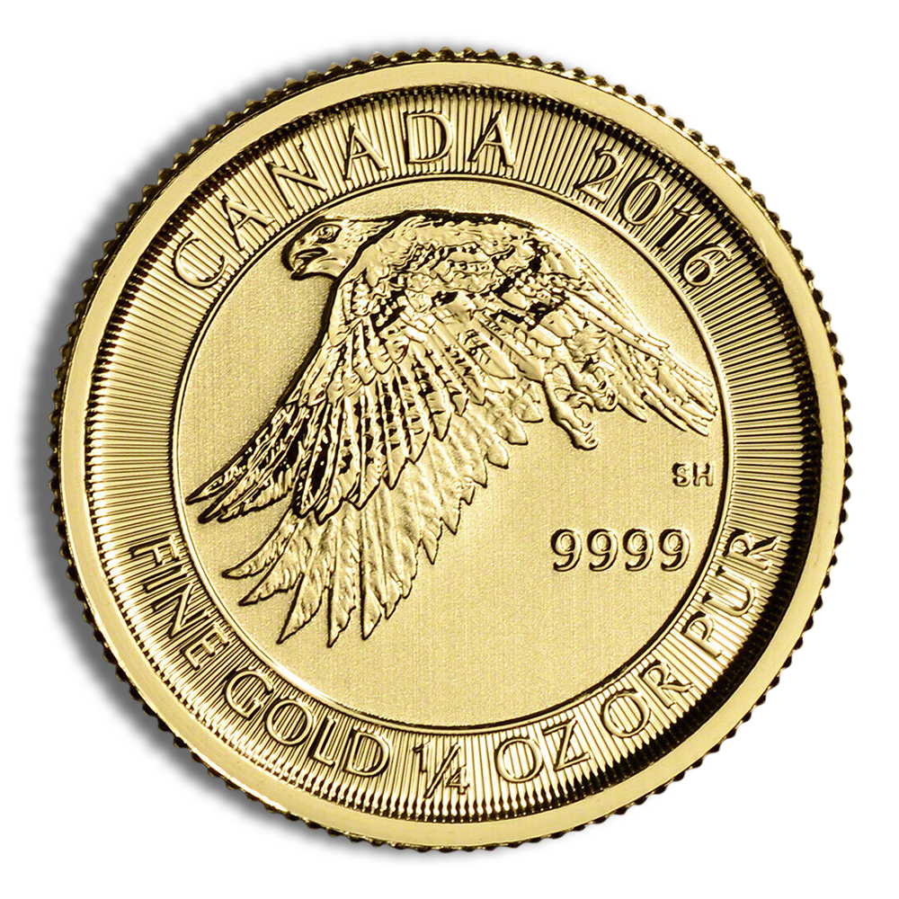 2016 1/4 oz Canadian Snow Falcon Gold Coin