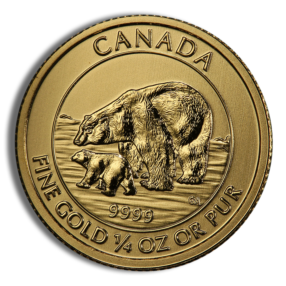 2015 1/4 oz Canadian Polar Bear & Cub Gold Coin