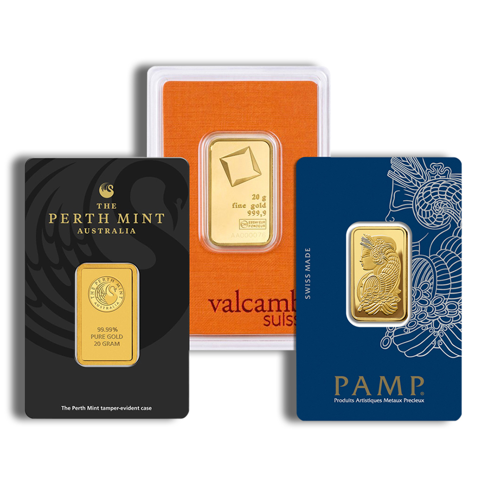 20 gram Gold Bar - Brand Varies (Carded)