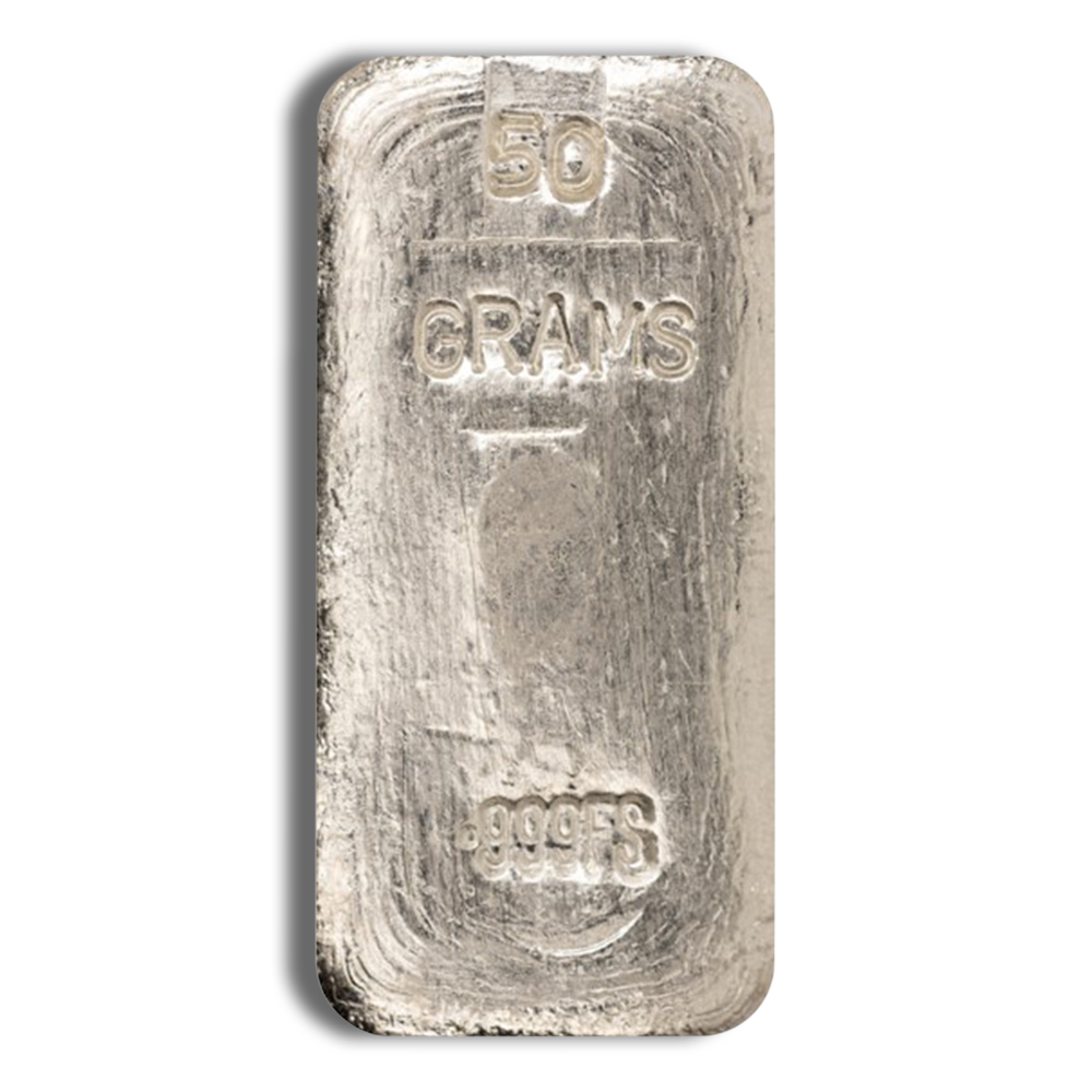 50 gram Silver Bar - Brand Varies