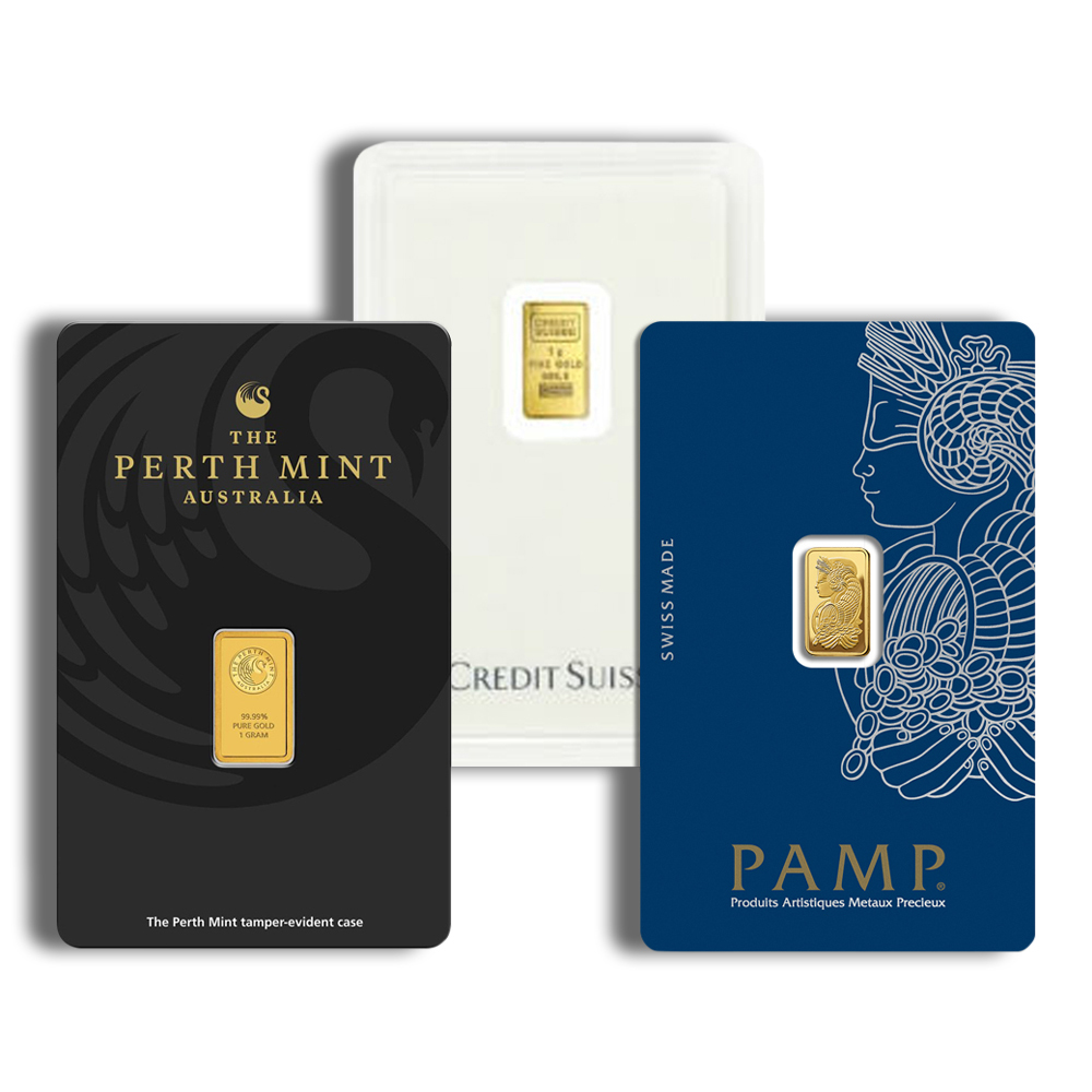 1 gram Gold Bar - Brand Varies (Carded)