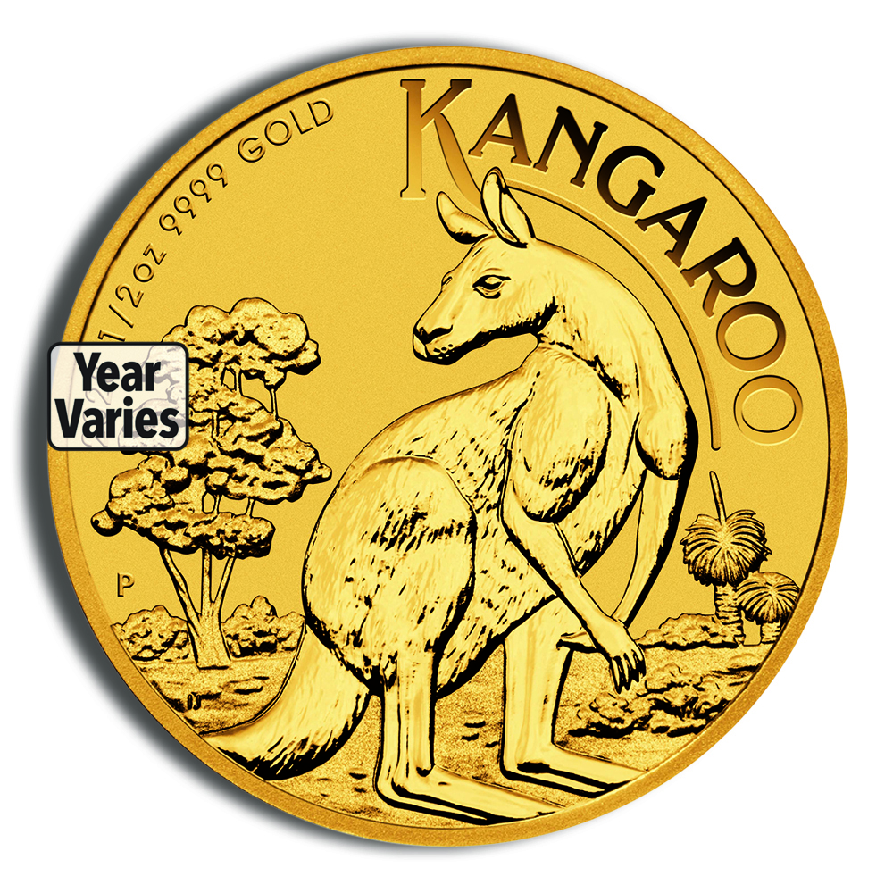 1/2 oz Australian Kangaroo/Nugget Gold Coin (Year Varies)