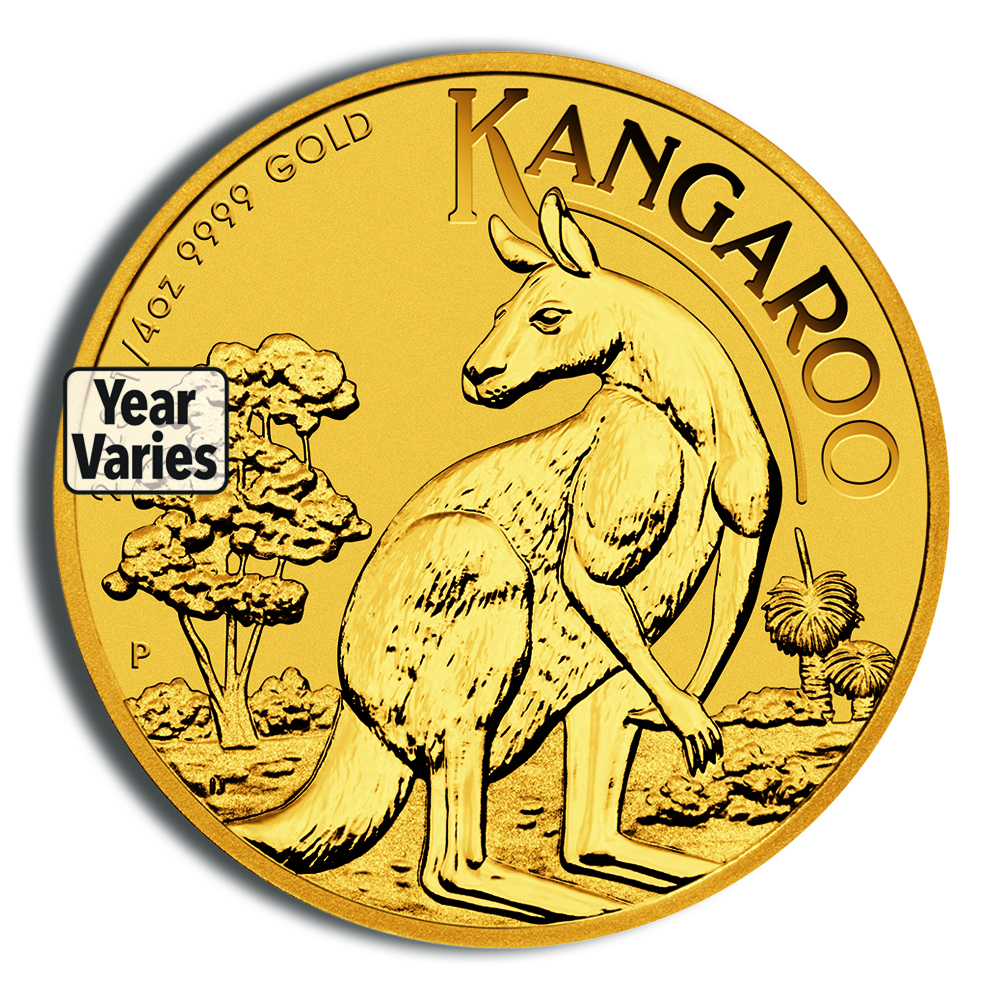 1/4 oz Australian Kangaroo/Nugget Gold Coin (Year Varies)