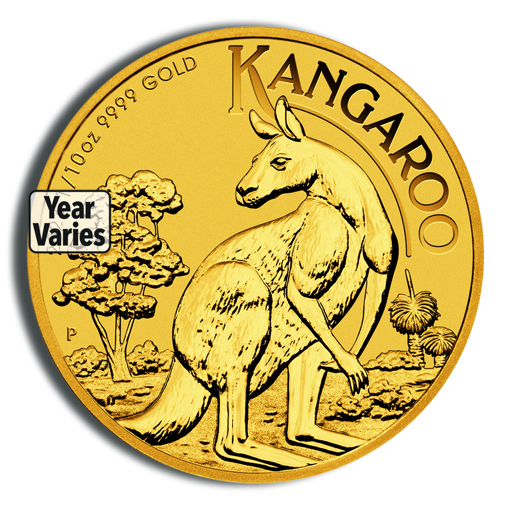 1/10 oz Australian Kangaroo/Nugget Gold Coin (Year Varies)