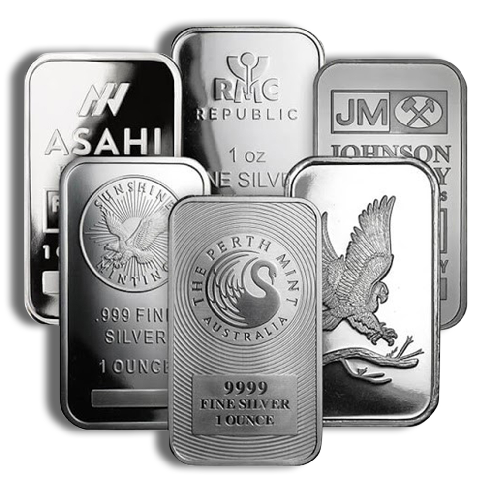 1 oz Silver Bar - Brand Varies (IRA Eligible)