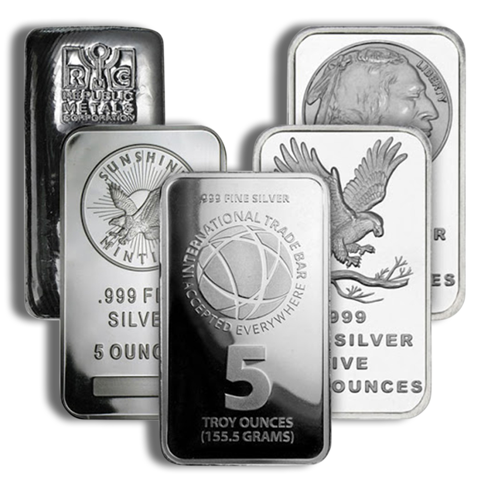 5 oz Silver Bar - Brand Varies