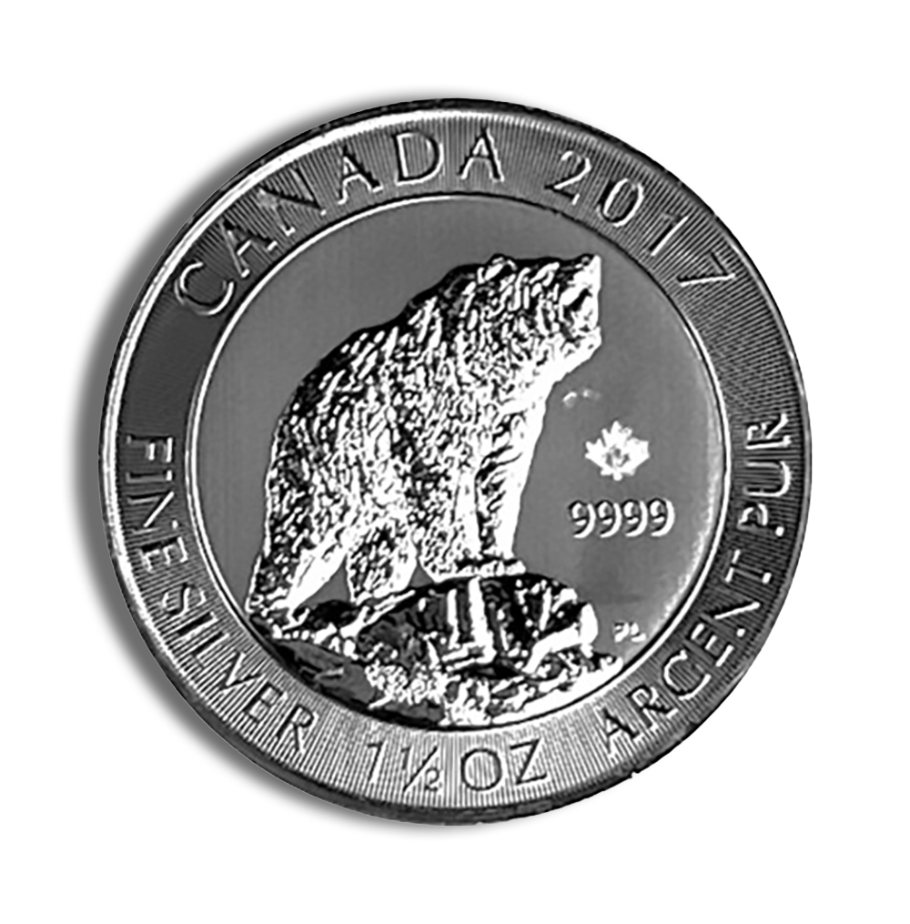 2017 1.5 oz Canadian Grizzly Bear Silver Coin