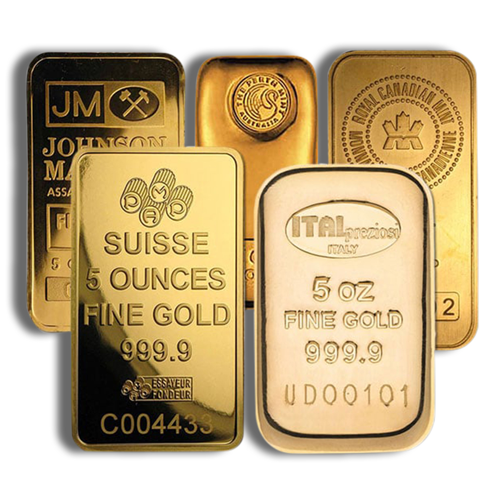 5 oz Gold Bar - Brand Varies .9999