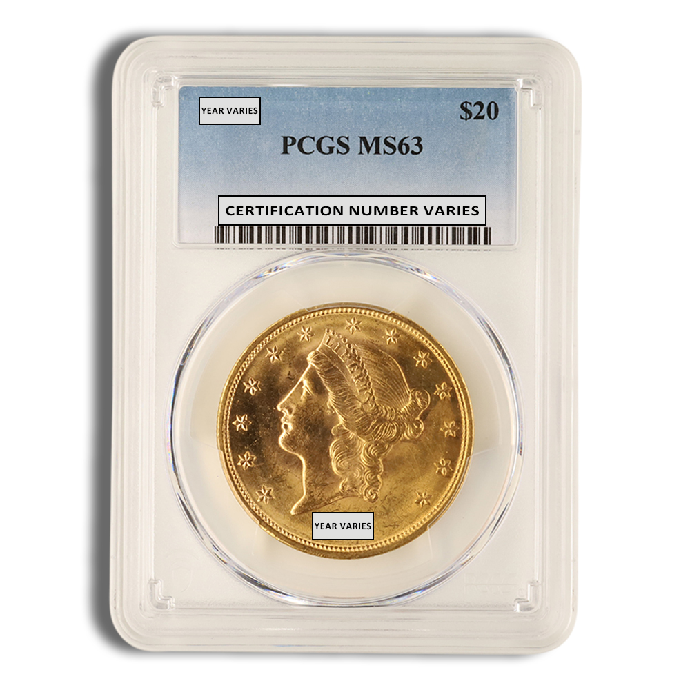 $20 Gold Liberty Double Eagle - PCGS MS63