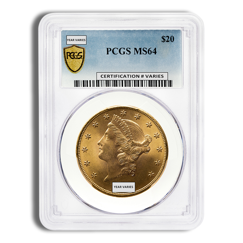 $20 Gold Liberty Double Eagle - PCGS MS64