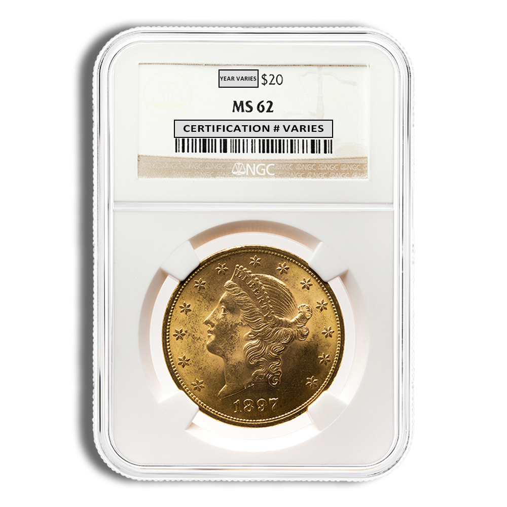 $20 Gold Liberty Double Eagle - NGC MS62