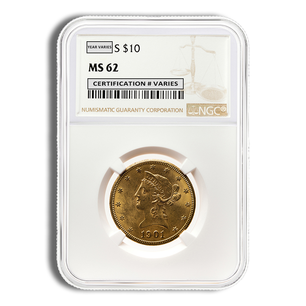 $10 Gold Liberty Eagle - NGC MS62