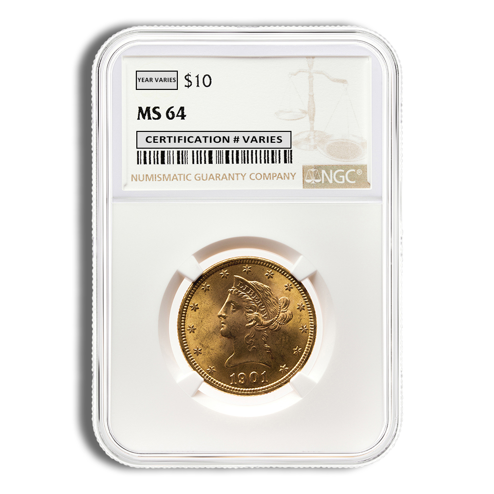 $10 Gold Liberty Eagle - NGC MS64