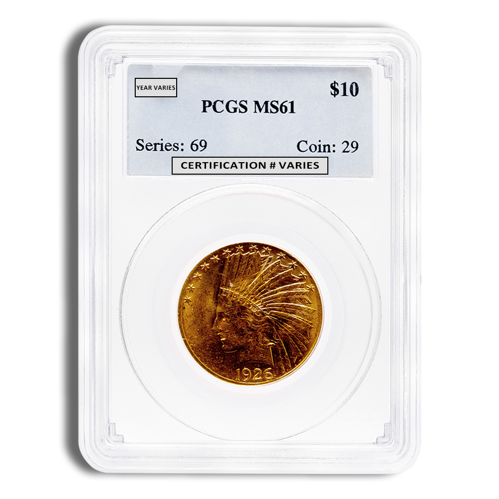 $10 Gold Indian Eagle - PCGS MS61